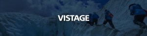 Vistage logo with people climbing a mountain